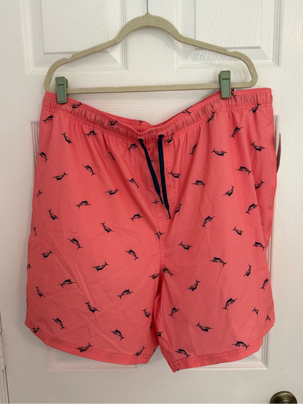 Men's Coral Swim Trunks with Marlin Print old navy xxl
